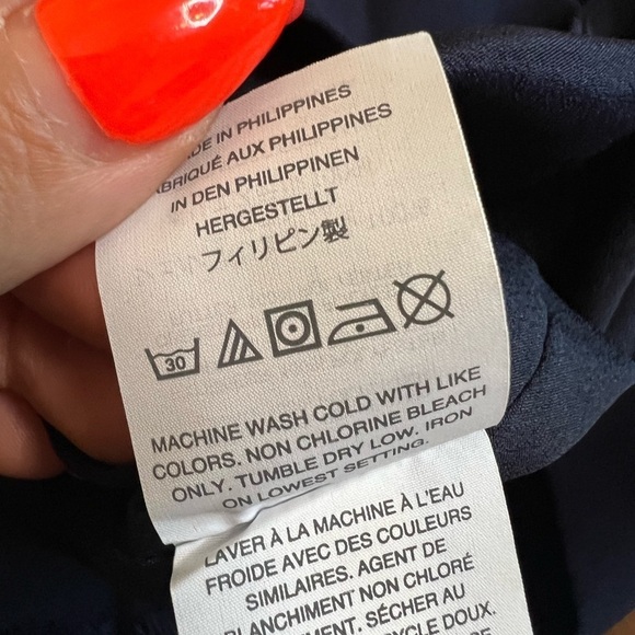 J. Crew Navy Blue 3/4 Sleeve Wrap Dress | 365 Crepe, Size 2 Like New - Picture 11 of 12